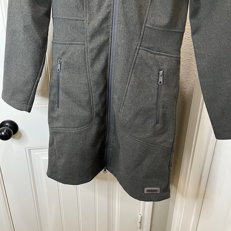Merrell Select Regulate Jacket Coat Womens Size XS Knee Length Gray Hooded Zip - Image 3 of 4