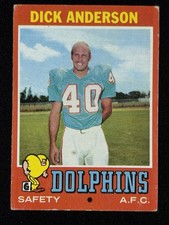 Topps 1971 #67 Dick Anderson Miami Dolphins Vintage Football Card