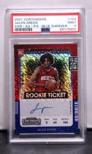 2022 Jalen Green Panini Contenders Rookie Ticket Auto Blue Shimmer 16/20 PSA 9