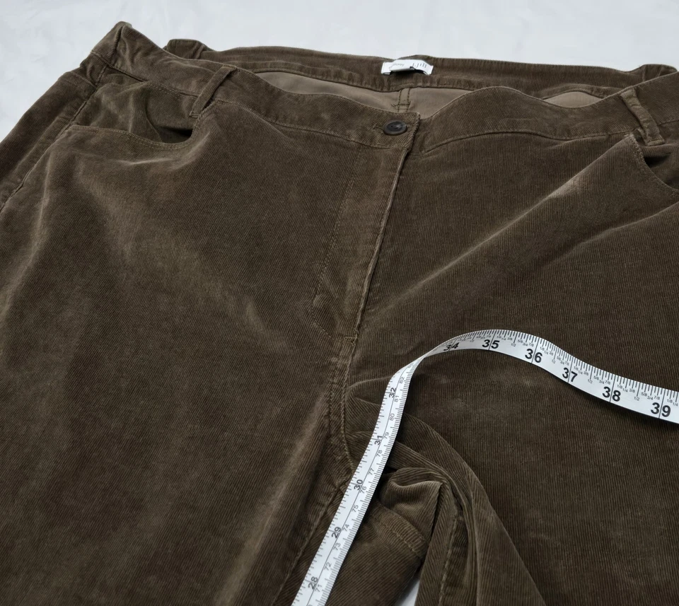 Pantalones de Pana Jill Talla 22 Marrón Algodón Elástico Cintura Elástica Foto 3 de 4