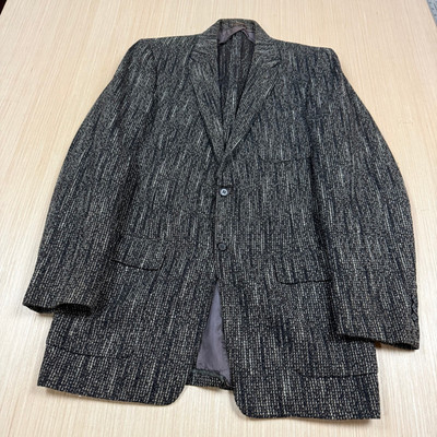 Vintage 60s Robert Hall Atomic Blazer Sport Coat Salt & Pepper Fleck 40 mcm