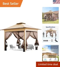 Stylish 10x10ft Outdoor Gazebo with Weatherproof Design & Ventilation Features