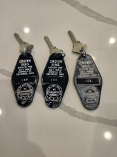 3 clés et porte-clés vintage Crown Inns Motor Inn - Columbus OH - chambres 144 et 146