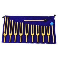 9 Pcs Golden Aluminium Alloy Tuning Forks For INSTRUMENT TREATMENT