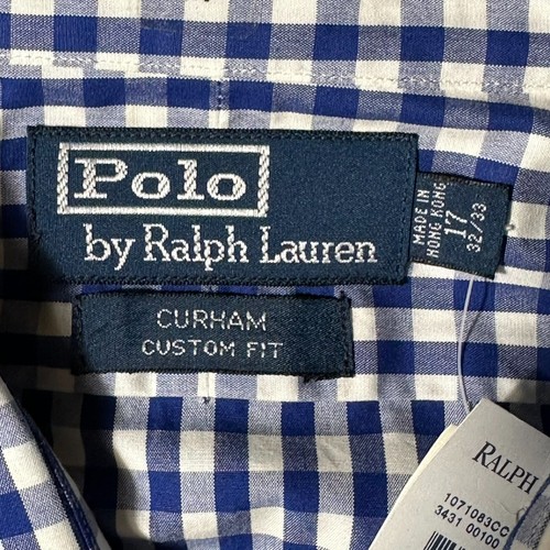 Polo Ralph Lauren Shirt Mens Sz XL 17 Blue White Gingham Button Up Pony NEW - Picture 4 of 9