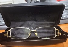 Versace Glasses Black and Gold Frames Made In Italy with Case and Cloth
