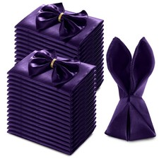 72 Pack Square Purple Satin Napkins 20 x 20 Inch Soft Silk Dinner Napkins Smo...