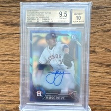 2016 Bowman Chrome Blue Refractor Joe Musgrove Rookie Auto BGS 9.5   #67/150