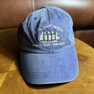 Vintage Tall Ship Windy Navy Pier-Chicago Baseball Cap Faded 90s