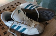 Adidas COURT 3.0 KIDS Größe 37 1/3 weiß/grün Kinderschuh Gebrauchsspuren Ab 5 €