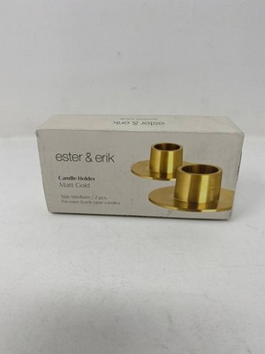 Ester & Erik Silver Taper Candle Holders   Set of 2, Open Box