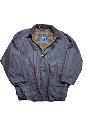 Barbour Beaufort Vintage Waxed Jacket Size C48 L  Made in England 80s90s Unisex