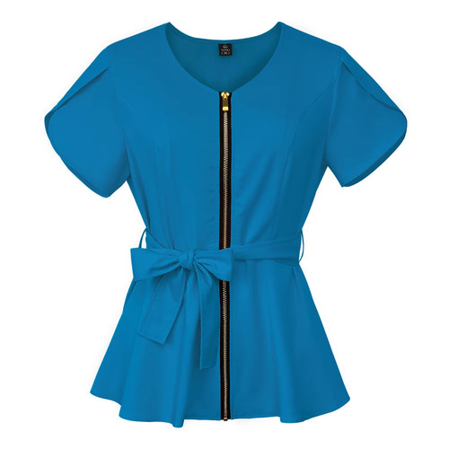 New Women Workwear Scrub Tops Medical Uniform Surgery Scrubs Shirt Short Sleeve - Picture 13 of 29