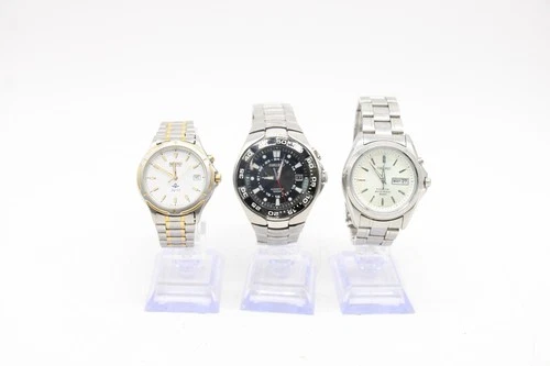 F x3 Vintage Gents Seiko Kinetic Quartz Wristwatches Inc 5W62-OB20, Working Etc