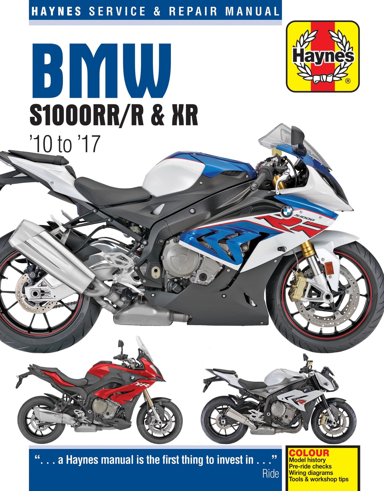 Livre mécanique BMW S1000RR guide entretien Haynes S1000R XR 2010-2017