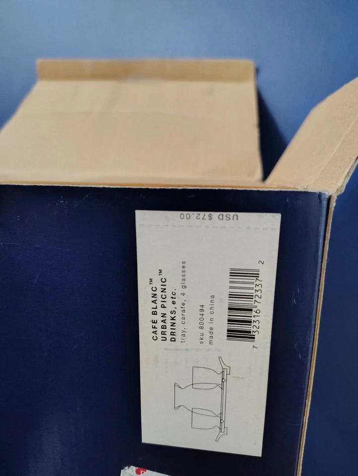 Dansk Café Blanc Urbano Picnic Vaso y Jarra Set Bambú Bandeja Bar Licor Set Foto 4 de 4