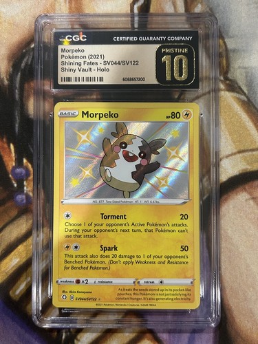 Morpeko SV044/SV122 Pokemon Shining Fates Shiny Vault - CGC 10 Pristine 🔥 POP 1