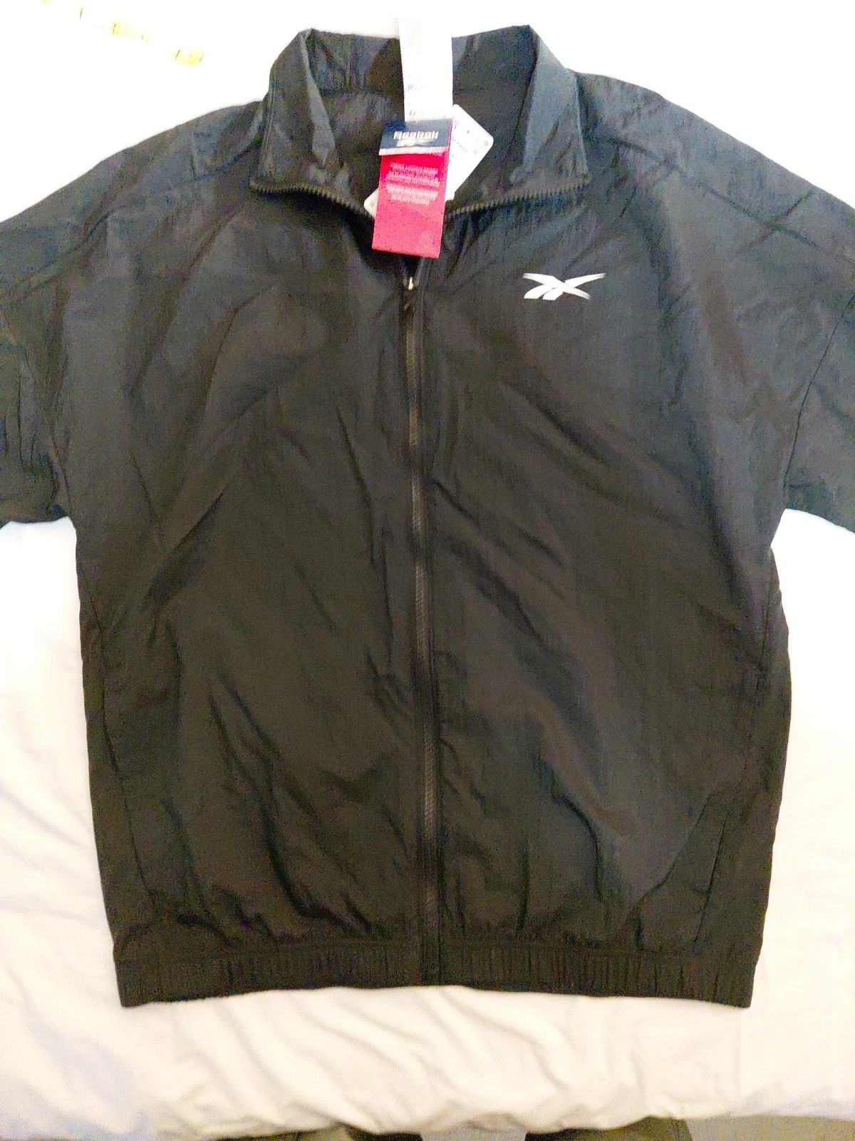 Reebok Men's Train Woven Jacket, Night Black, Small Windbreaker Lightweight