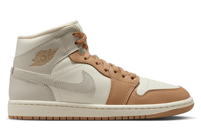 Jordan Athletic Shoes in Tan and Cream Nike Air Jordan 1 Mid Tan Gum Mocha Cream High Low 554724  main image 3