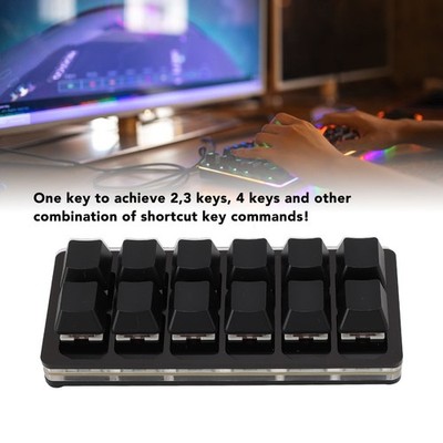 12 Key Gaming Keyboard USB Type C Wired Programmable RGB Multifunctional Small