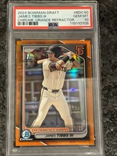 2024 BOWMAN DRAFT JAMES TIBBS III CHROME ORANGE REFRACTOR /25 PSA 10