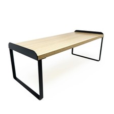 Shelf Organizer Tiered Wood Cabinet Rack Kitchen Counter 16 Inch Wide Black