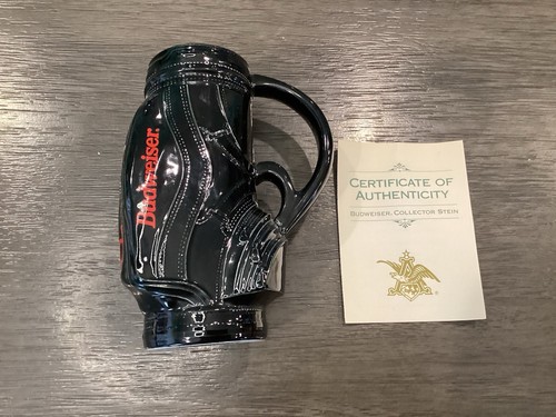 1993 King Of Beers Budweiser Golf Bag Stein Mug Brazil by Ceramarte BUD 7"