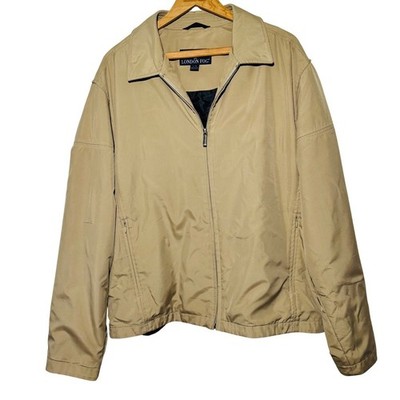   Final Sale   London Fog Tan Bomber Full Zip Jacket Men's Sz L
