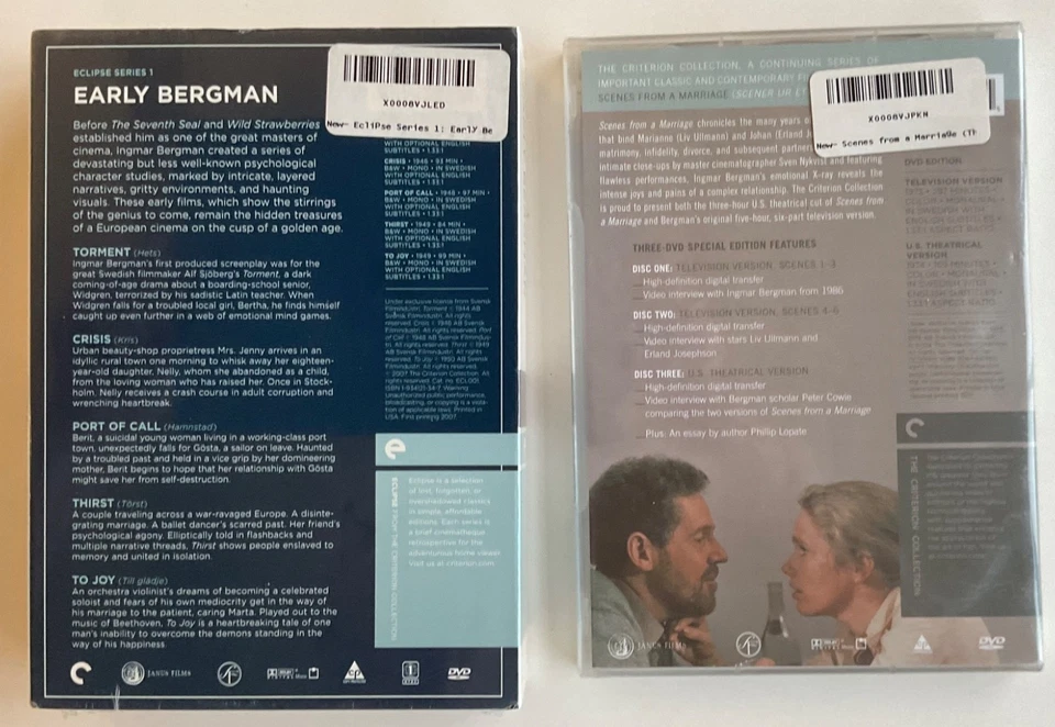 Ingmar Bergman Criterion Collection New DVDs, Early Movies, Scenes from Marriage - Image 2 of 4