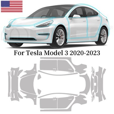 Full Car For Tesla Model 3 2020-2023 PreCut Paint Protection Film Matte TPU PPF