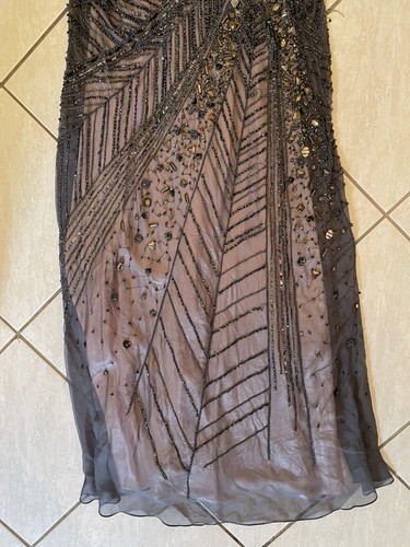 Jovani Beaded Floor Length Gown- Size 14- Strapless - Corset- Whimsigoth- Gray - Picture 11 of 19