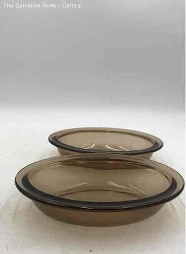 Pyrex Brown Kitchenware Dinner Classic Round Plate And Mixing Bowl Lot