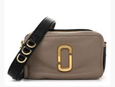 MARC JACOBS Softshot 27 Top Zip Camera Crossbody Bag - French Gray Taupe 