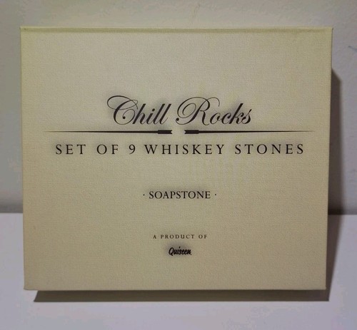 chill rocks set of 9 whiskey stones soapstone by quiseen open box - Picture 2 of 4
