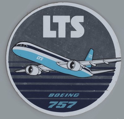LTS Boeing 757 Airline Sticker Label Vintage Original Lufttransport Süd Germany