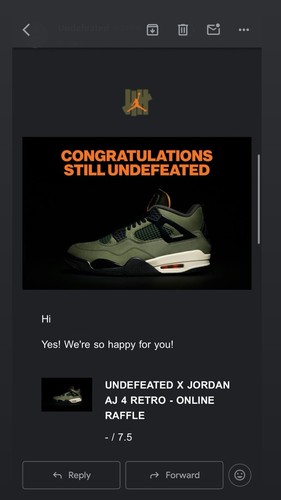 Size 7.5 - Undefeated x Air Jordan 4 Retro 2025 Green Olive IB1519-200 New