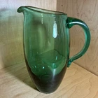Blenko Glass 9-1/2” Pitcher Sea Green Color signed acid mark