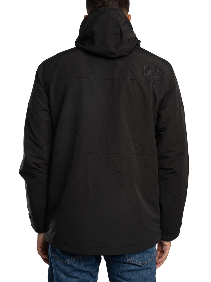 Superdry de los hombres Chaqueta cortavientos Ultimate EMB, Negro - Imagen 3 de 4