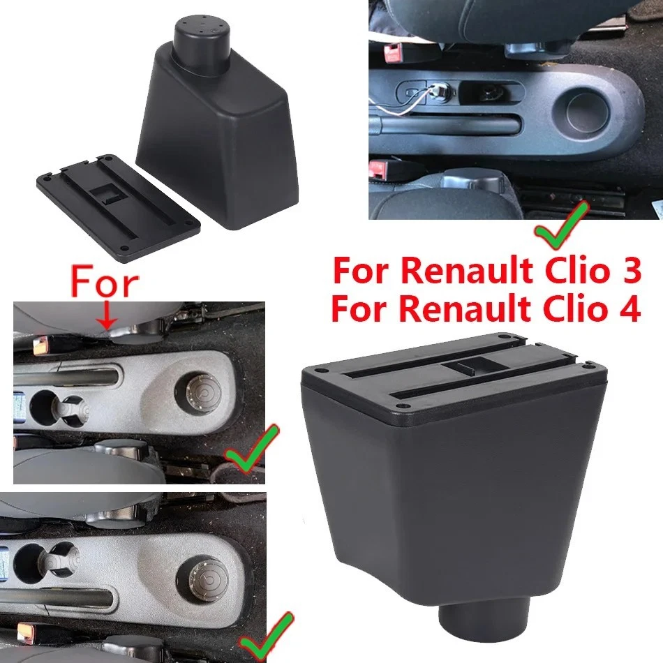 Apoio de braço Renault Clio 4 para Renault Captur Clio 3 III IV caixa acessórios armazenamento - Imagem 2 de 4