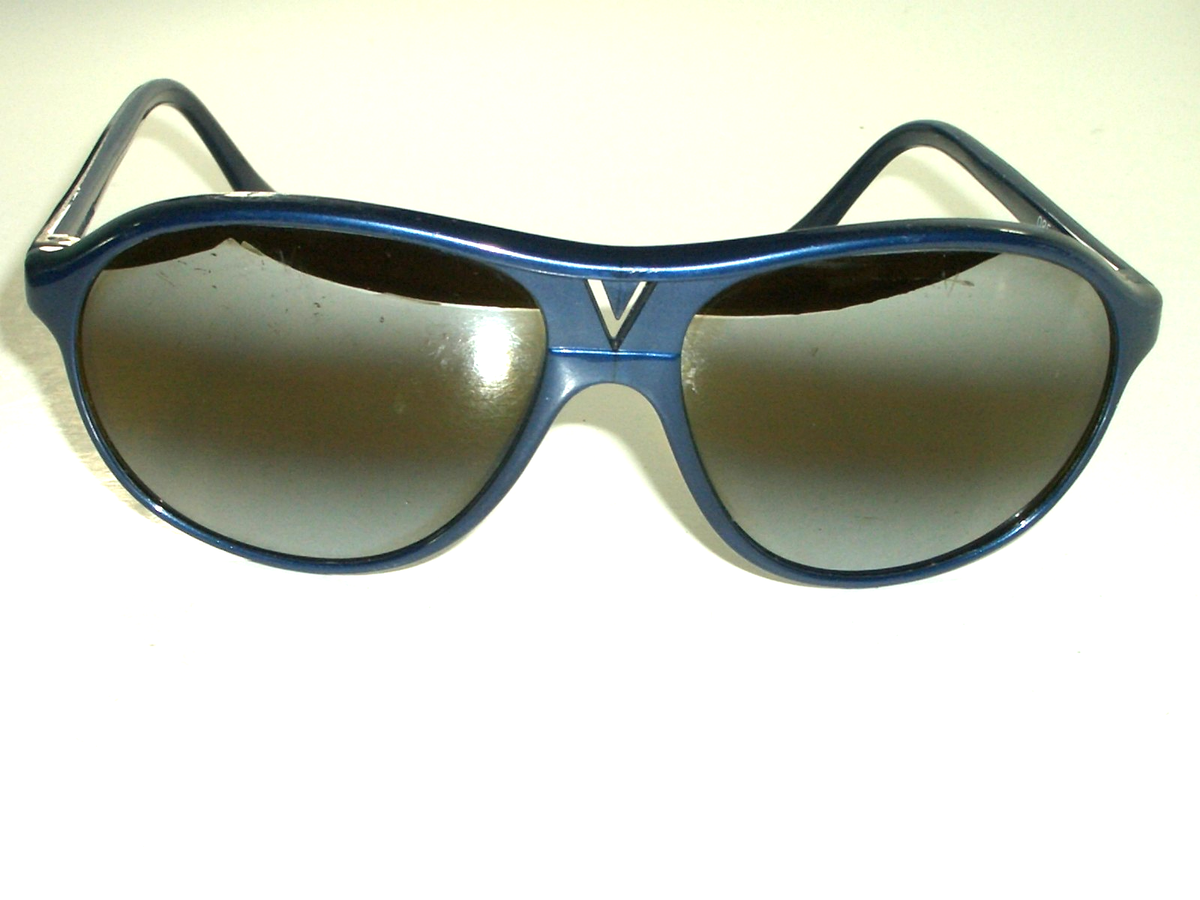 VINTAGE VUARNET FRANCE Px 085 DEEP BROWN CRYSTAL LENS SHINY BLUE