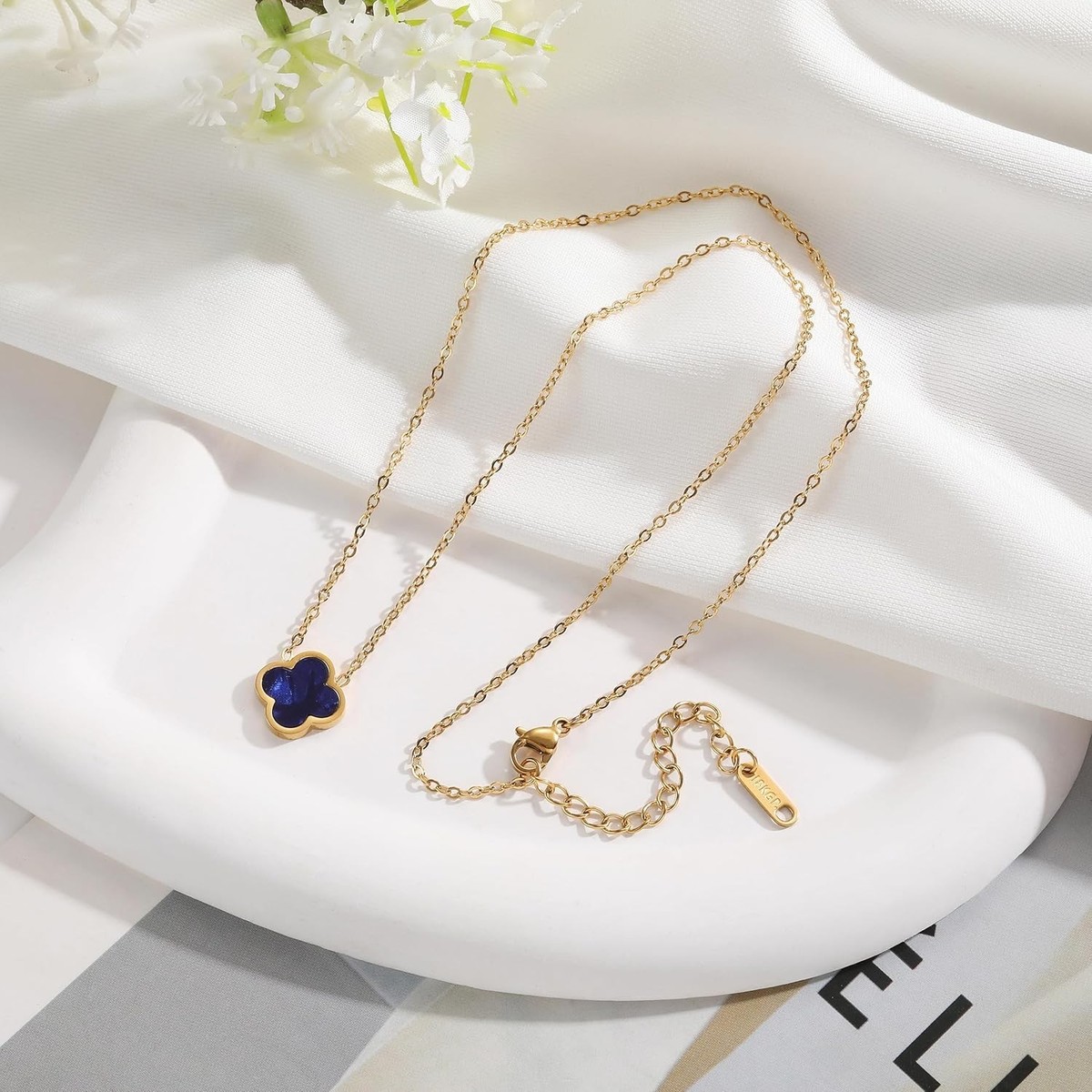 18K Gold Plated Clover Necklace for Women Four Leaf Clover Lucky