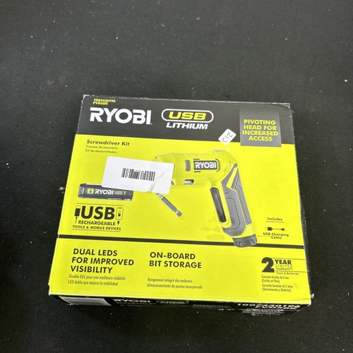 Ryobi FVD50K 4V USB Li-Ion Screwdriver Kit C12