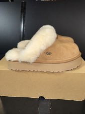 UGG Women's Disquette Platform Slippers Shoes Chestnut 1122550 Size 8