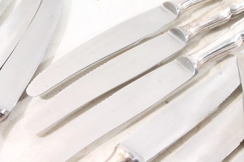 Besteck 12 Stück Messer ABS 90er Silberauflage 90/27 Vintage altes Design - Bild 4 von 4