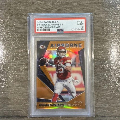 2020 Panini Rookies & Stars 6/25 Patrick Mahomes II Airborne Orange #AB1 PSA 9