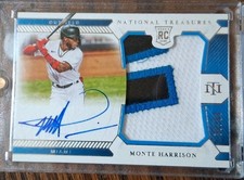 76/99 2021 National Treasures Rookie Material Signatures Monte Harrison RC Auto
