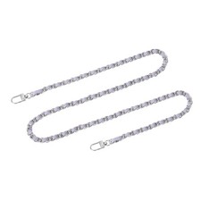39" Purse Chain Strap with Buckles for Shoulder and Cross Body Purple  Silver 
