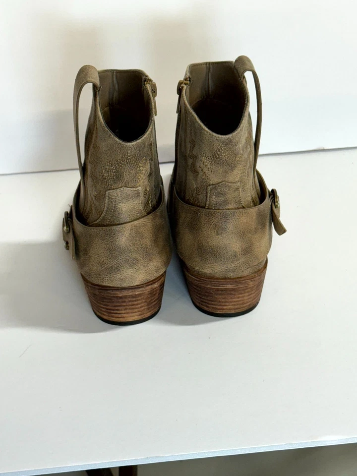 Женские сапоги вестерн Pierre Dumas Kaylee размер 8,5 серо-коричневые кожа сбоку на молнии на лодыжке - Изображение 4 из 4