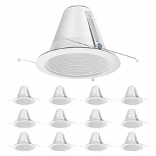 12 Pack Can Light Baffle,6 Inch White Baffle Recessed Can Light Trim,Recessed...