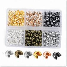 600 pcs 4mm Metal Crimp Bead Covers for Jewelry Making
